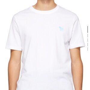 Paul Smith Men's White T-Shirt with Blue Logo